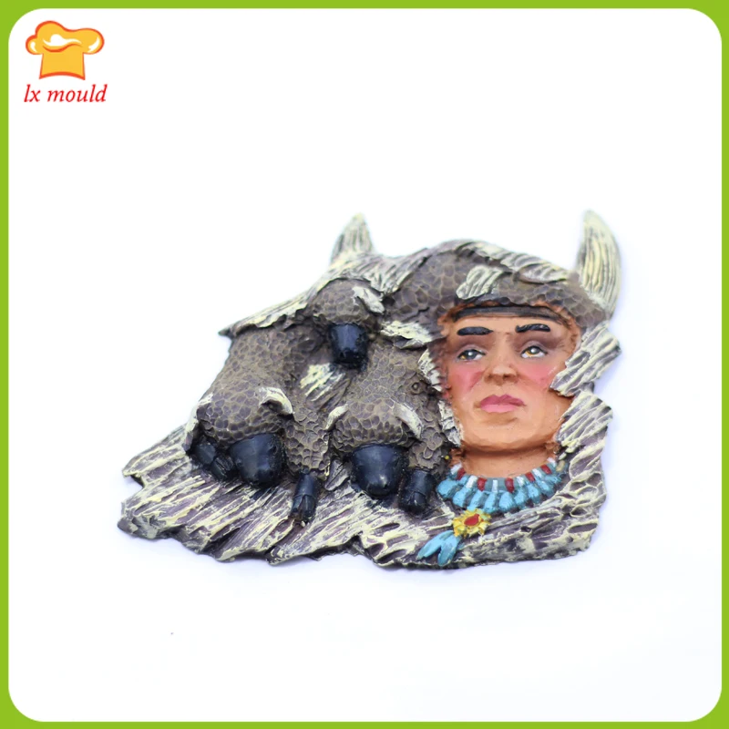 Indians Portrait People Silicone Fondant Mould Tribal Theme Cake Decoration Candy Sugarcraft Mold Chocolate Baking  DIY