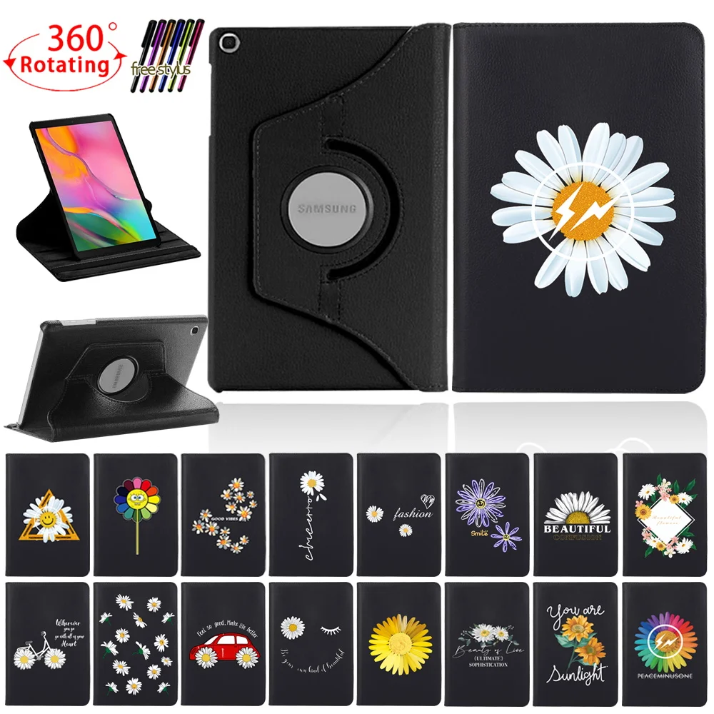 

360 Degree Rotating Tablet Case for Samsung Galaxy Tab A7 10.4 Inch/Tab A 10.1 2019/T510/T515/Tab S6 Lite/p610 Cover Case+Stylus