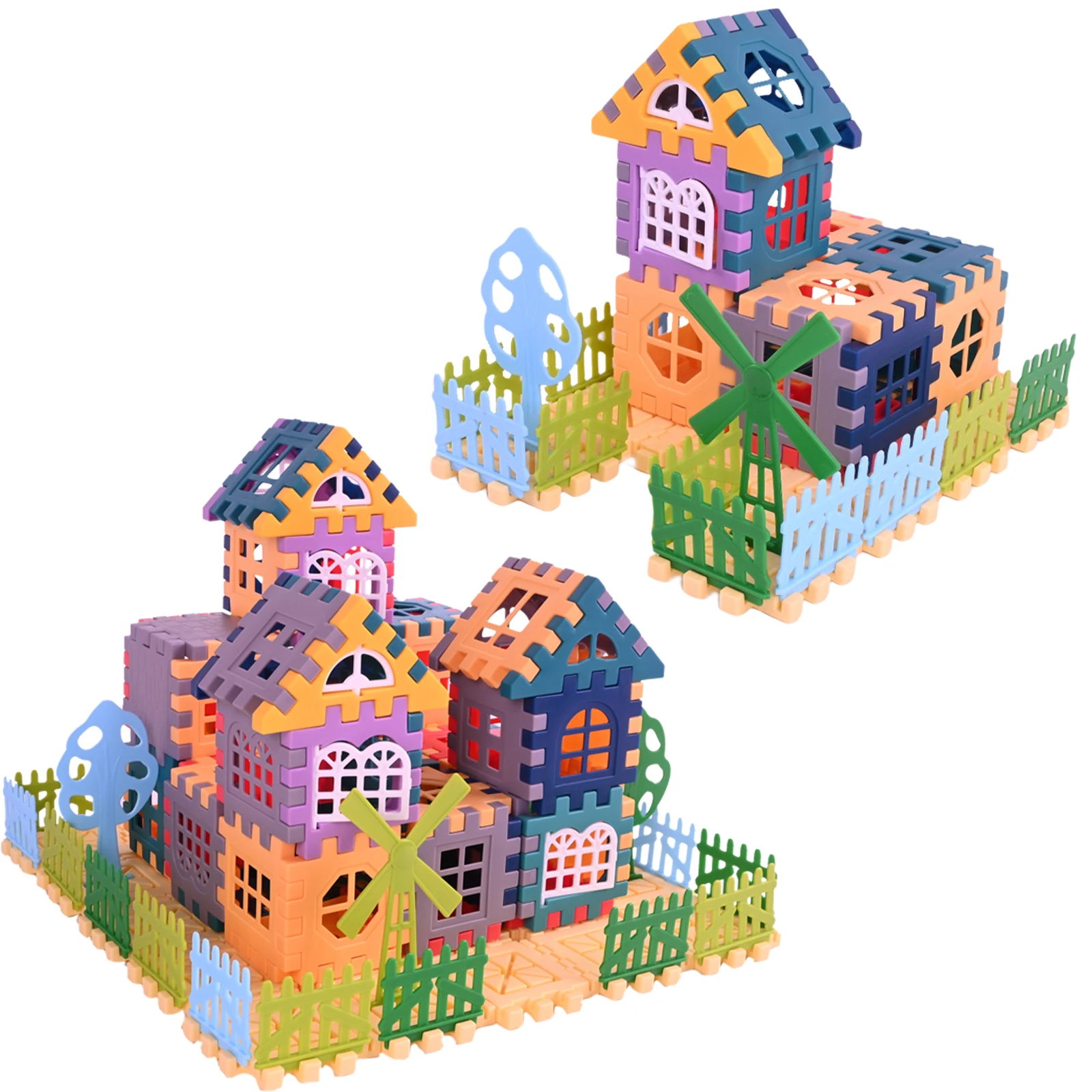 Large Scale House Building Block Simulation Window Design, Kindergarten Construction, Creation Of Boys And Girls Large House Bui