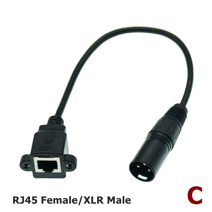 المزدوج XLR 3Pin ذكر إلى RJ45 أنثى واجهة شبكة الصوت أنثى إلى XLR 3pin أنثى أنظمة إشارة الصوت والراديو كابل قصير