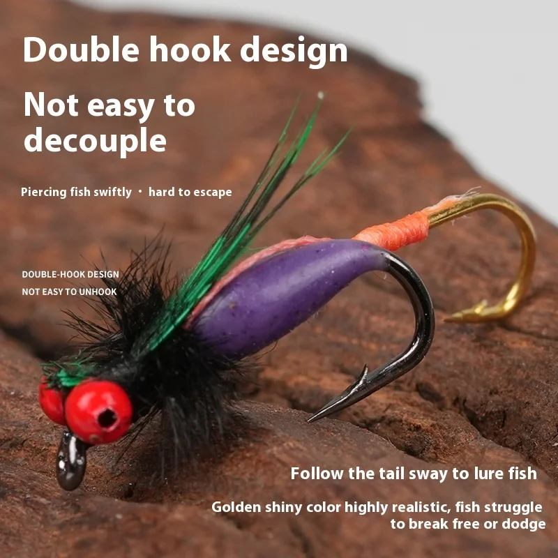 Kaidens anzuelo para moscas, serpiente cascabel de doble gancho, veneno, mosquito, Griffith, microbiomo, señuelo, boca de caballo, raya blanca, Rofei upturn