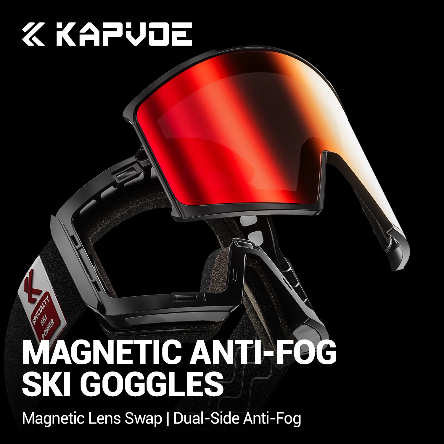 Kapvoe Occhiali da sci fotocromatici invernali Occhiali da sole antiappannamento da neve Maschera da snowboard Uomo UV400 Occhiali da motoslitta Occhiali sportivi da donna