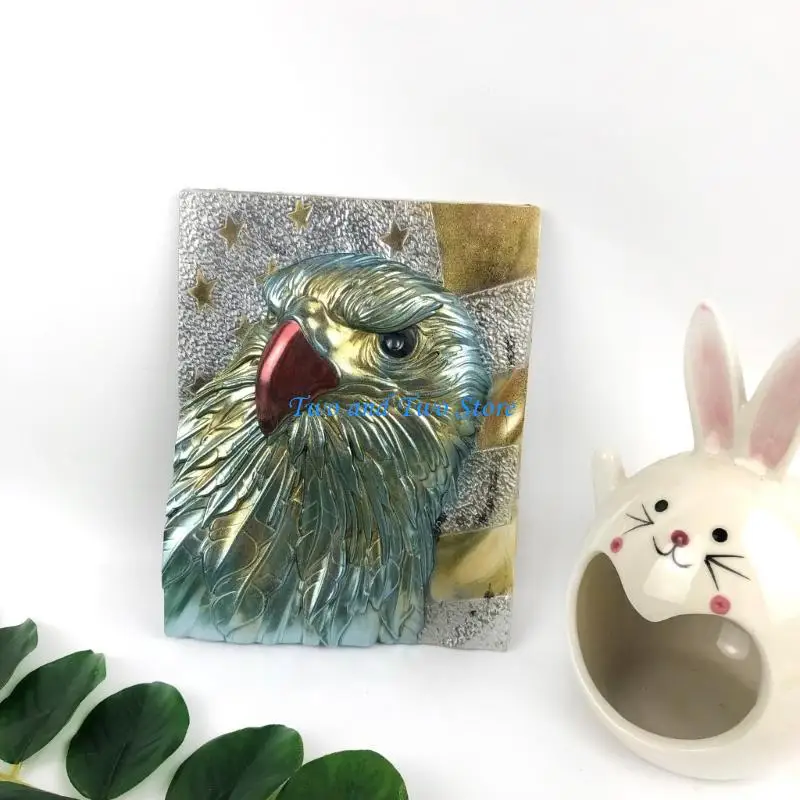 HX6F DIY اليدوية الحيوان عرض المنزل الحرفية فريدة من نوعها النسر جدار ديكور الراتنج العفن #5