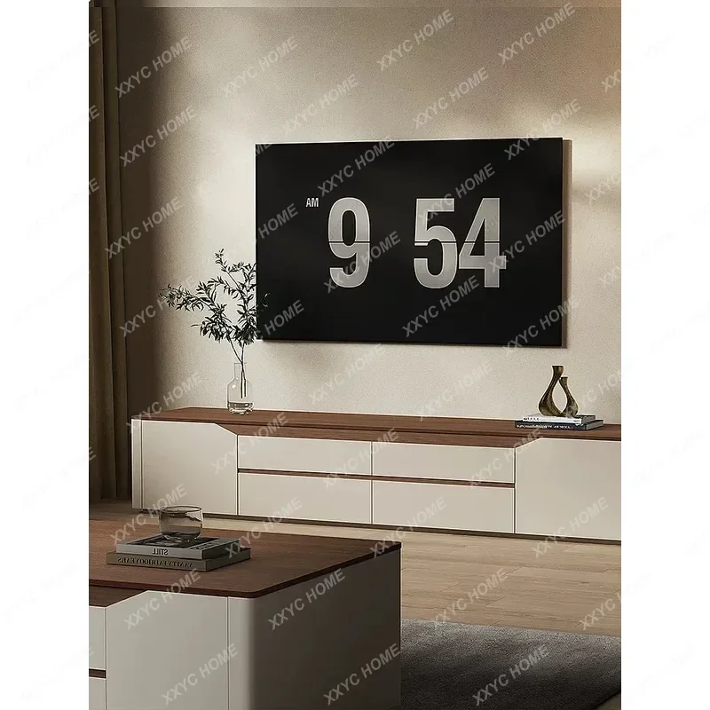 XX Modern 2 Solid Wood Low Cabinet Living Room Custom Floor Coffee Table TV Stand Set