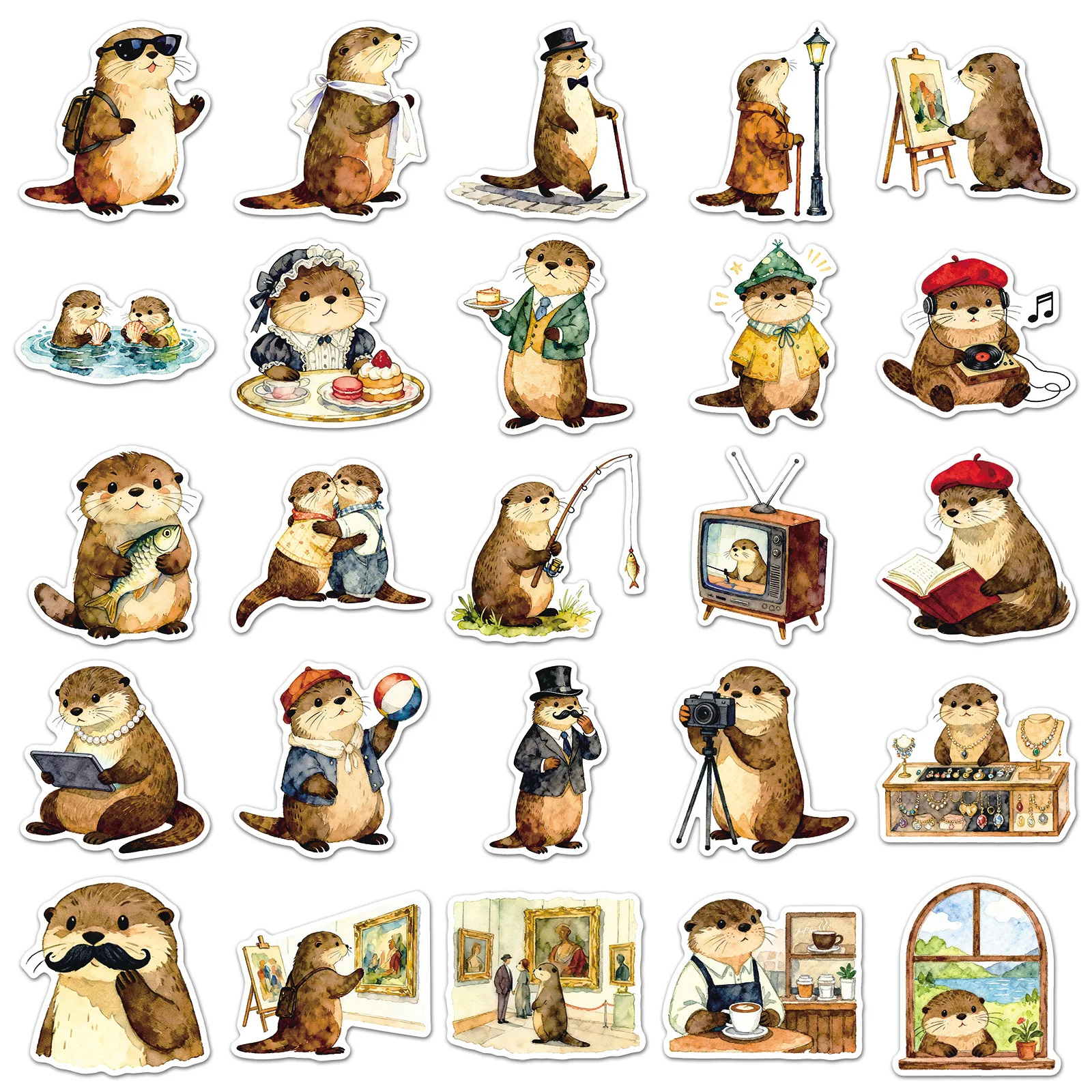 50 قطعة الكرتون قضاعة علاج Q نسخة لطيف الحيوان الفن الكتابة على الجدران اللوحي صندوق تخزين كتيب ملصق يدوي الصنع