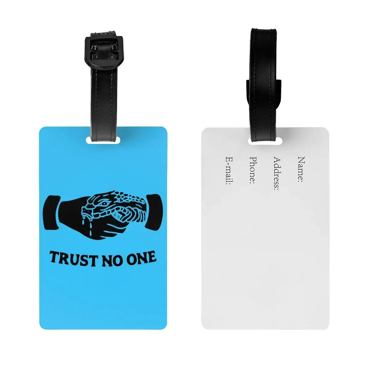 Custom Trust No One Luggage Tag With Name Card Privacy Cover ID Label for Travel Bag Suitcase