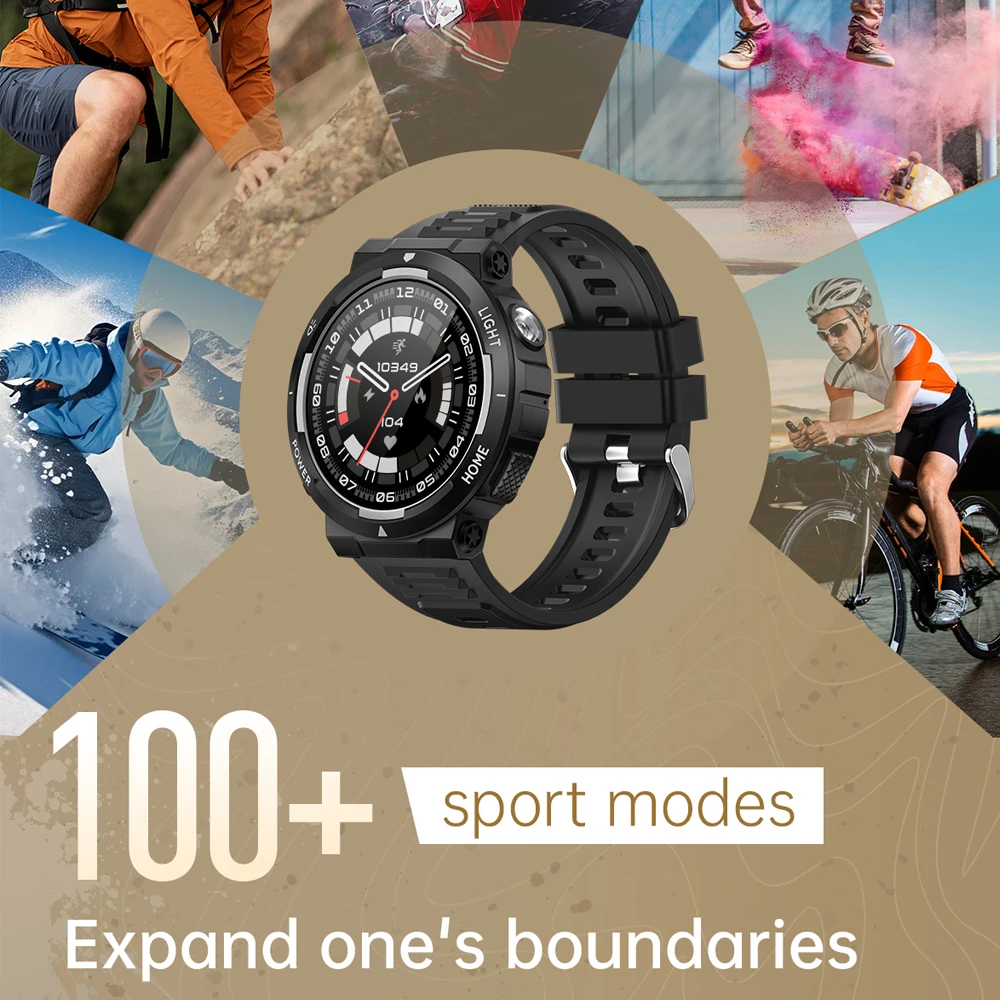 2024 New LED Flashlight Smart Watch Men 360*360 HD Display 100+ Sports Fitness Heart Rate 3ATM & IP68 Bluetooth Call SmartWatch