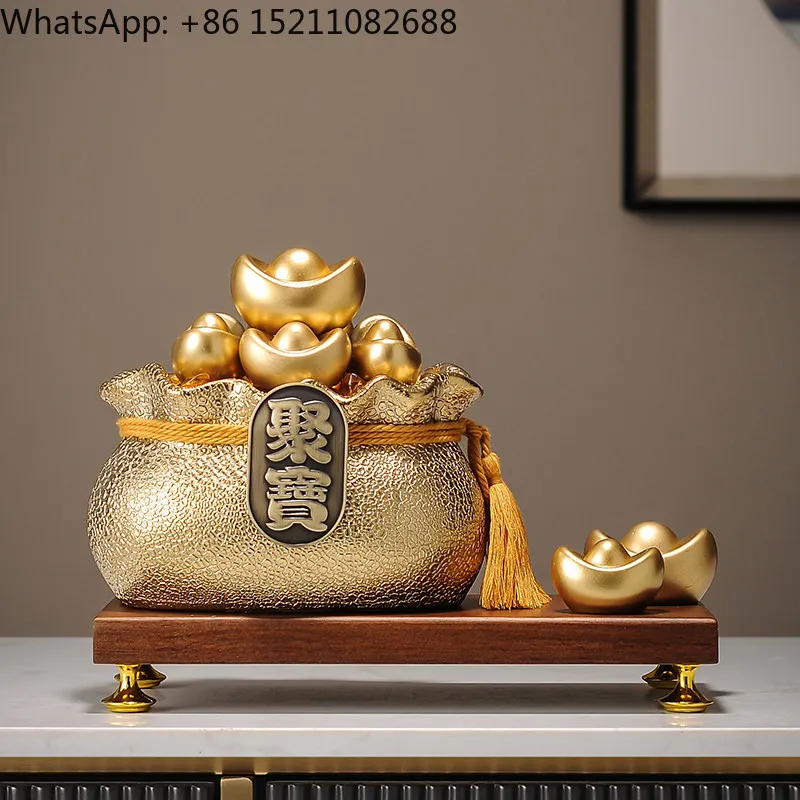 LLY entrance entrance lucky ingot cornucopia desktop ornament living room wine cabinet decoration housewarming opening gift
