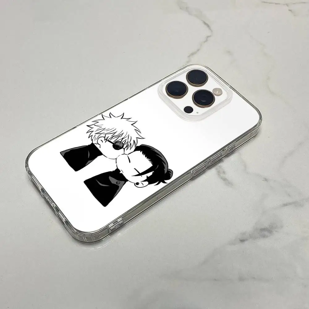 حافظة هاتف J-Jujutsu Kaisen Geto Gojo Yuji لهاتف iPhone 16,15,14,13,12,11 Plus,Pro,Max,XR,XS,Plus,E,SE4,غطاء شفاف صغير #5