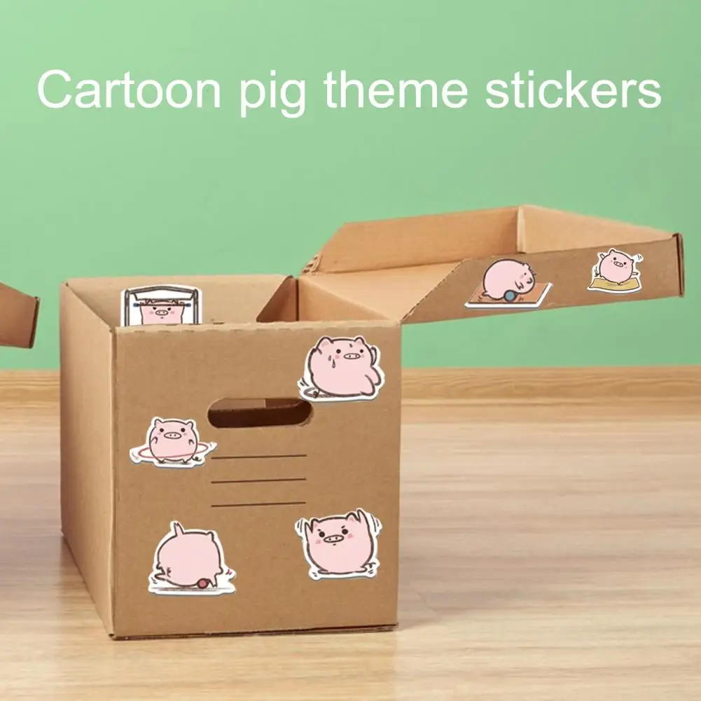 Cartoon Pig Stickers Fade-resistant Pig Stickers Cute Pig Stickers Waterproof Fade-resistant Decals for Laptops Phone Cases More