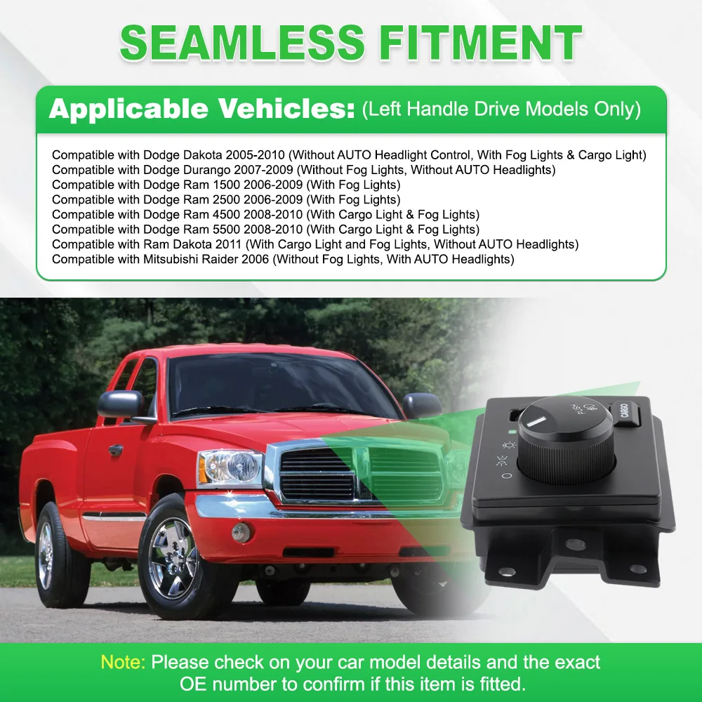 

56049637AD Переключатель противотуманных фар автомобиля для Dodge Dakota Durango Ram 1500 2500 3500 4500 5500 HLS1349 SW5317, BSS00723