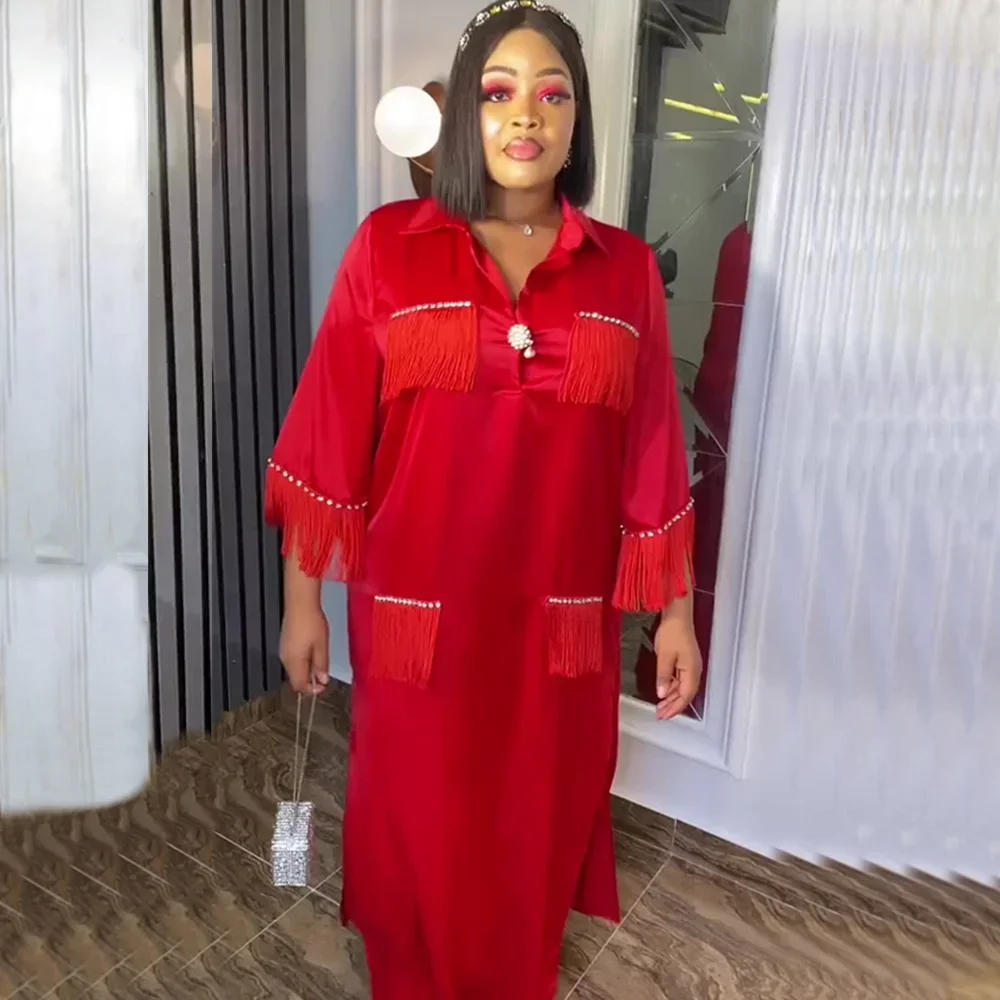 Африканские платья для женщин, новые Дашики Анкара, длинное платье макси с кисточками, базен, традиционный халат абайи, африканская одежда, большой размер