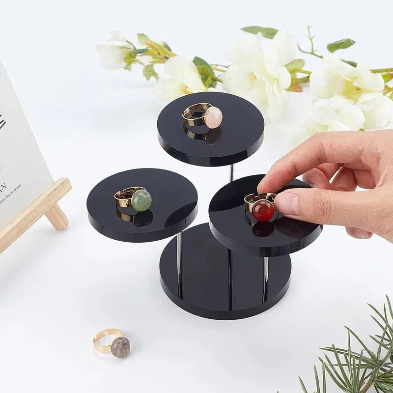 

Подставка для хранения ювелирных изделий, прозрачная белая, черная 3-слойная акриловая подставка для сережек, браслетов и ожерелья