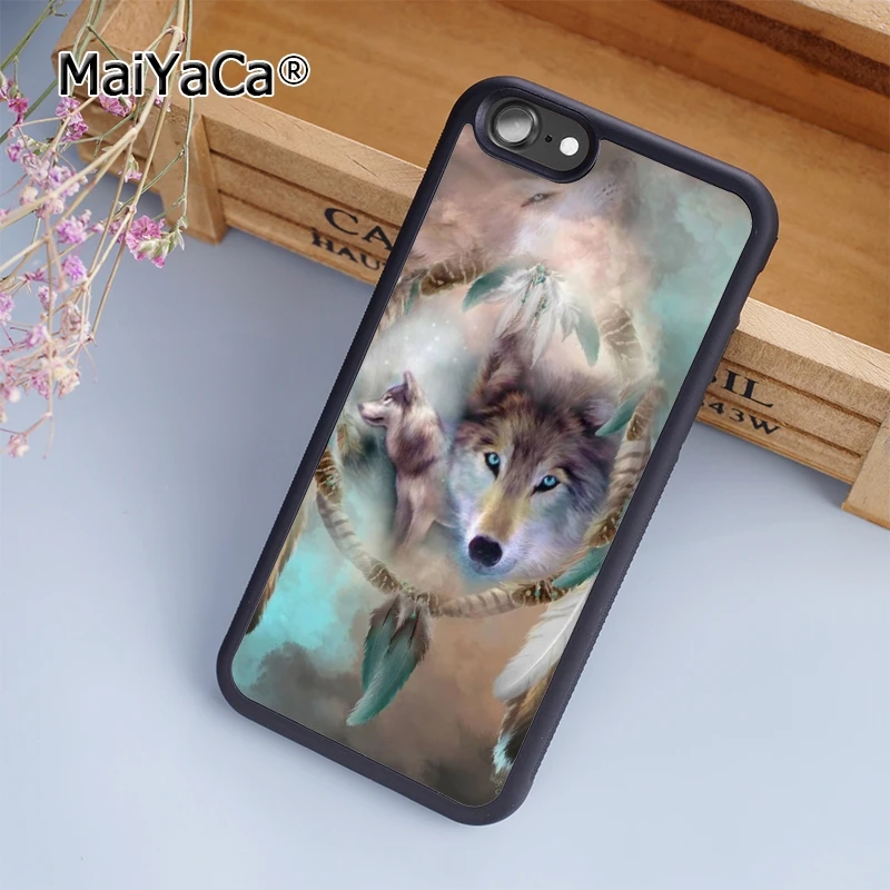 MaiYaCa Arctic Wolf Huskey Dream Catcher Spiritual Phone Case For iPhone 14 15 16 plus 11 12 13 Pro XR XS max