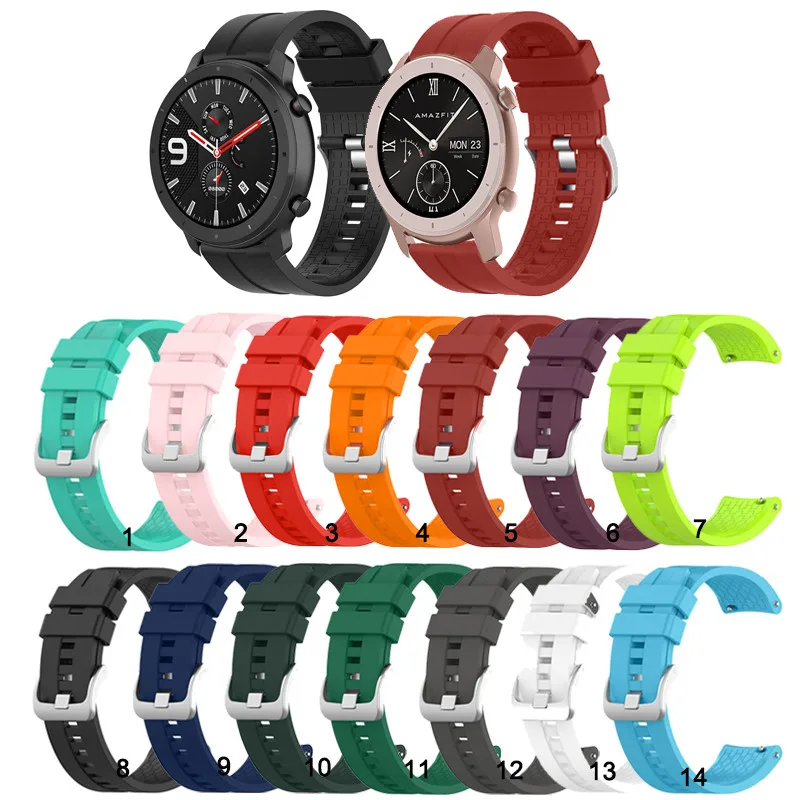 

Silicone Bands Strap for Huami Amazfit GTR Mini GTR3 Pro 42mm 47mm Bip5 GTR2 GTR4 GTR2E 2 3 4