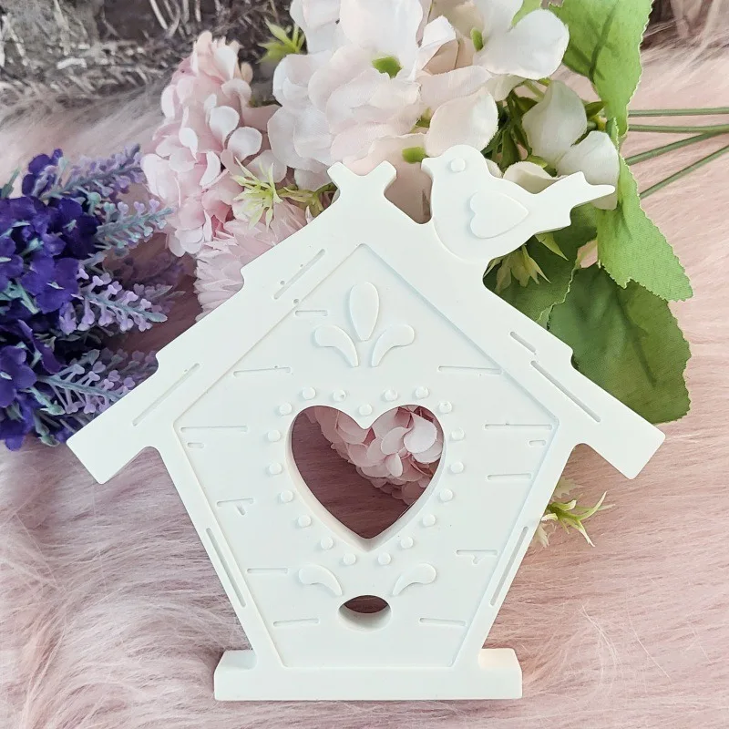 Skeleton Love Bird House Candle Holder Insert Gypsum Silicone Mold DIY Desktop Ornament Fondant Cakes Resin Mold Home Decoration