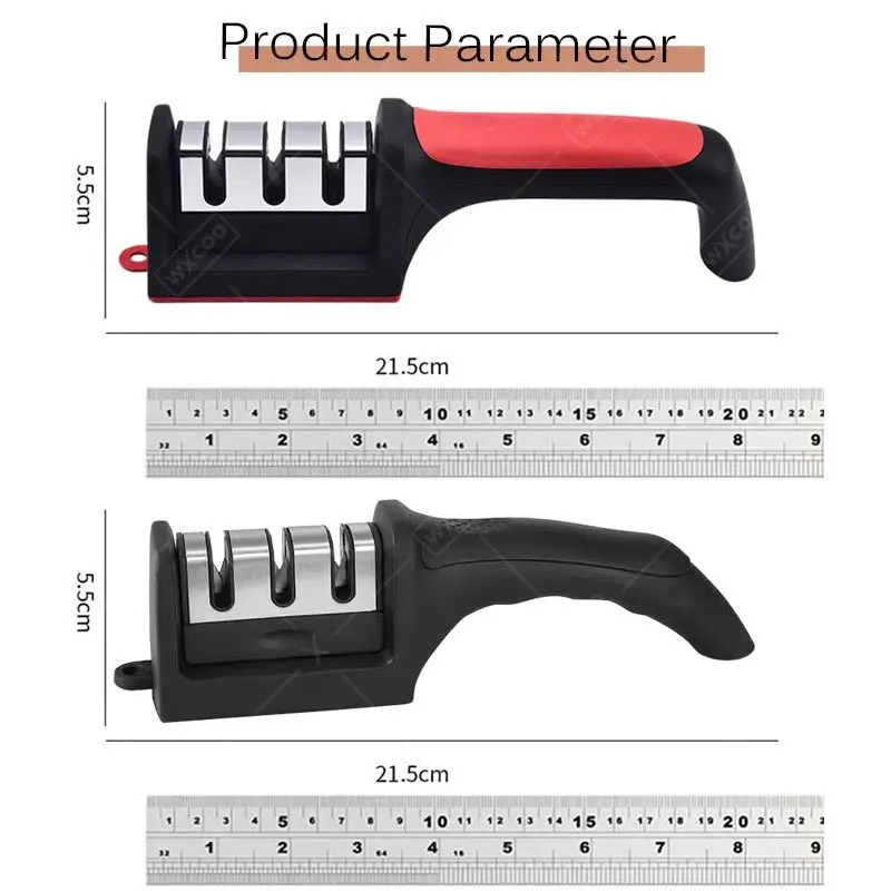 Knife Sharpener Whetstone Sharpening Professional Multi-function 3 Stages Ceramic Sharpener for Kitchen Knife with Non-slip Base image 6