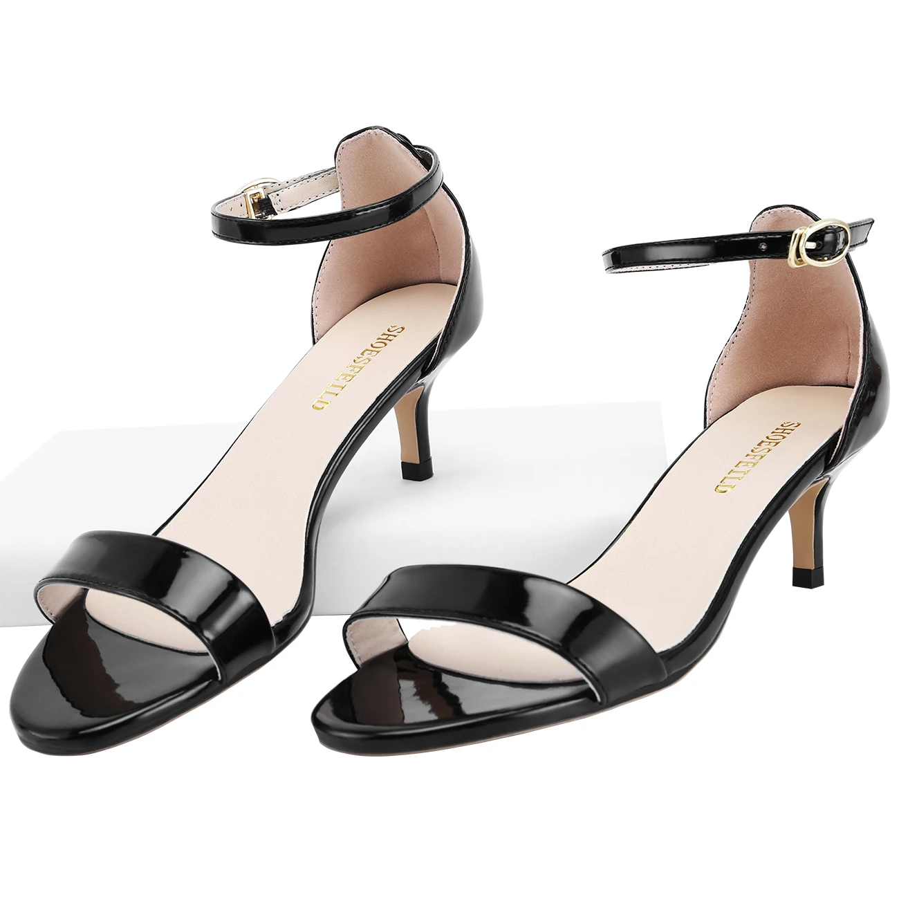 

New Women Sandals Sexy Pumps Summer 5cm Low Heels Open Toe Stilettos High Heels Ankle Strap Sandal Dress Lady Wedding Shoes
