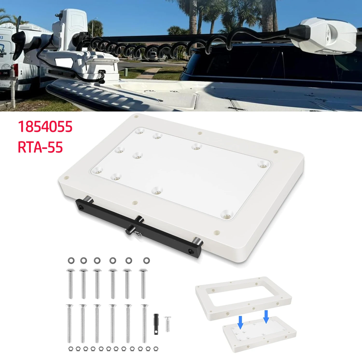 

1854055/RTA-55 Композитный выпускной кронштейн морского электростатического троллингового двигателя, для Instinct Minn Kota Riptide, Ulterra и т. д.