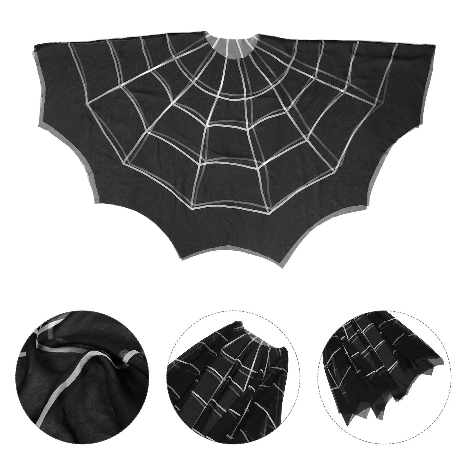 

Women Spider Web Cape Cosplay Halloween Spiderweb Cloak For Rave Masquerade Party Dress Up Adult Tops Blouse Costume Capes For