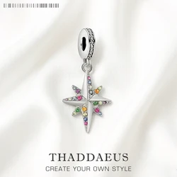 Dangle Charm Pendant Colourful Star Europe Fine Jewelry Gift In 925 Sterling Silver