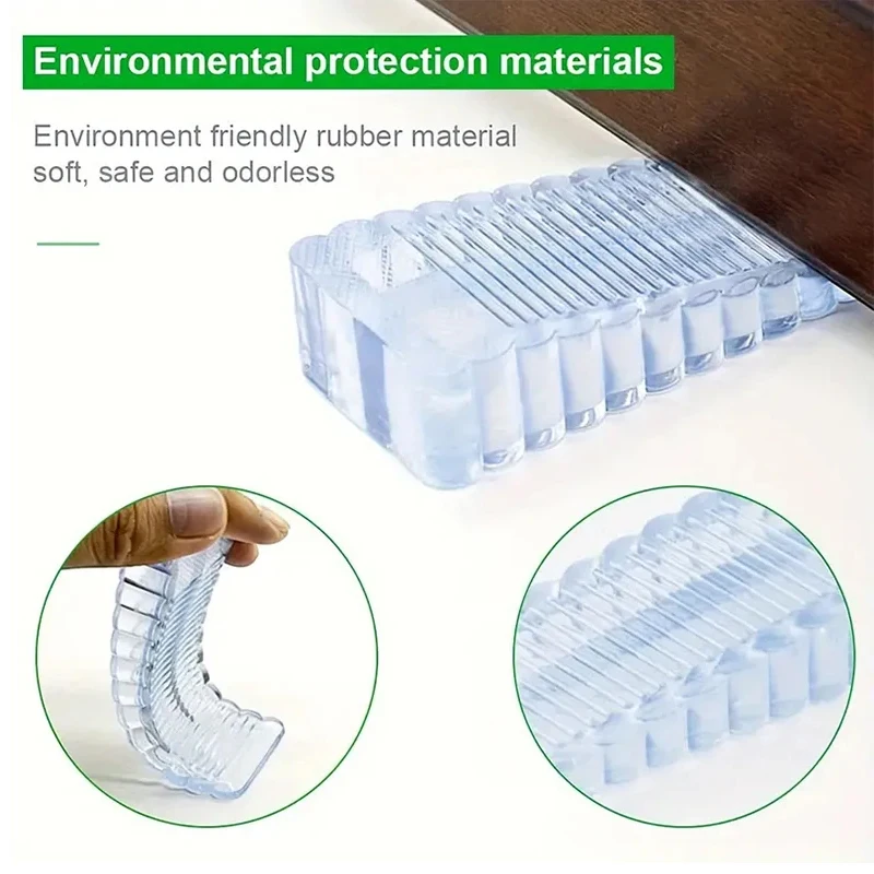 سيليكون الباب سدادة قابلة لإعادة الاستخدام صدمة ماصة كتلة إسفين توقف الباب مقبض الباب سدادة المنزل مكتب الباب المضادة للتصادم سدادة #2