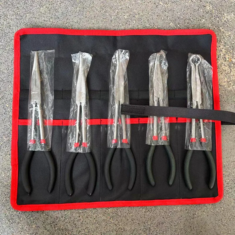 Extended pointed nose pliers 5PCS canvas bag cover to 11 inch 280MM  pointed elbow O-angle