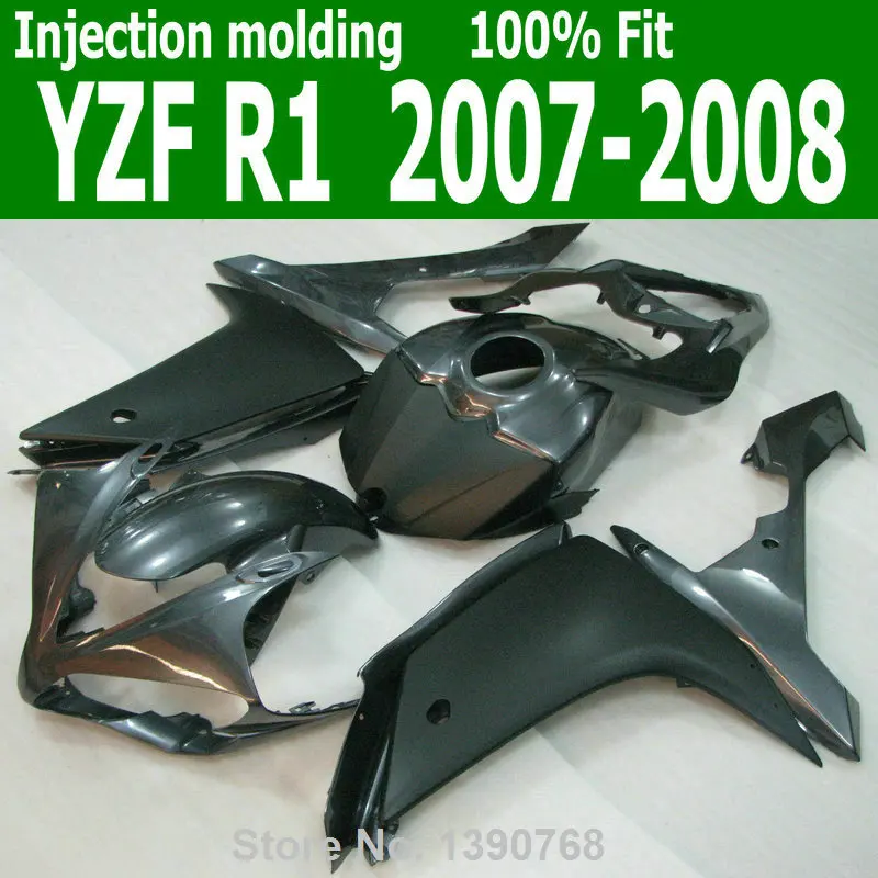 Injection mold Fairings For YAMAHA YZF R1 07 2008 08 ( MATTE MIX GLOSSY black  ) Fairing kit CQ117