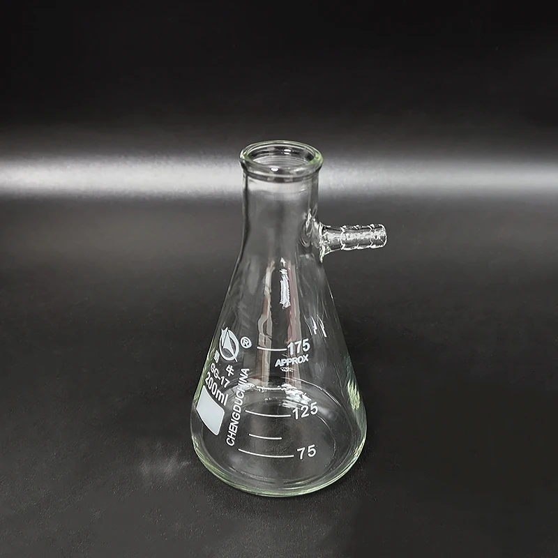 SHUNIU Filtering flask narrow neck with graduations,Capacity 50mL-10000mL,Triangle flask with tubules,Filter Erlenmeyer bottle