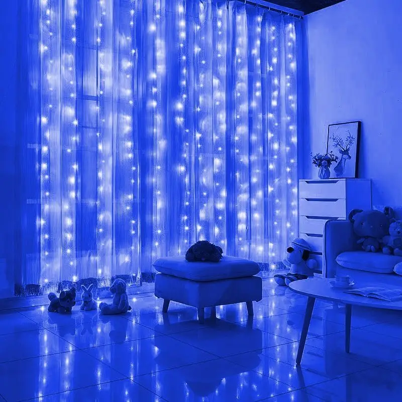 USB Curtain String Lights para decoração de casamento, Fairy Light, guirlanda, festa de Natal, feriado, ano novo, LED, 8 Mode, 3 m, 4 m, 6m, 2022