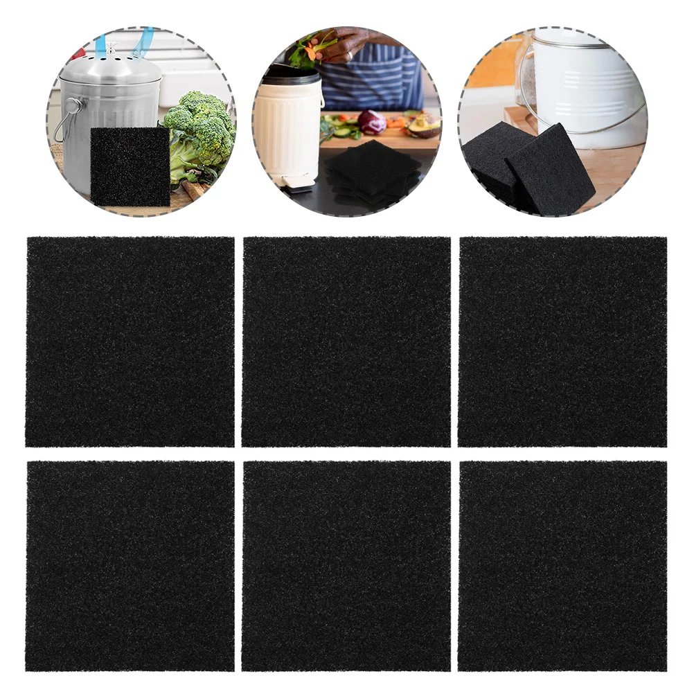 

6pcs Trash Bin Filters Premium Filtering Cushions Strong Adsorbing Odor Remover For Garbage Can Compost Bin Household Kitchen