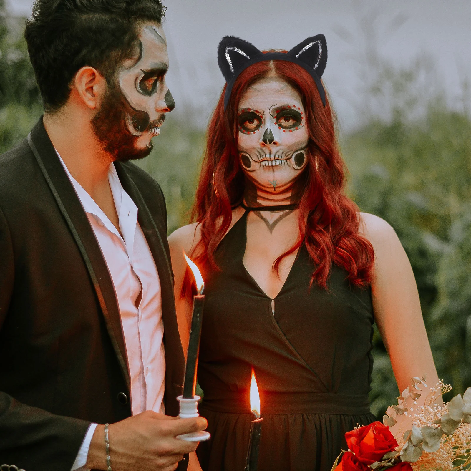 1 Juego de diadema con orejas, accesorios de disfraz de Halloween peludos y suaves para adultos, Cosplay, accesorio de cola, vestido