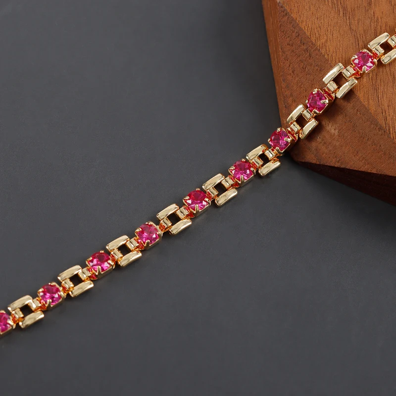 assoonas C226, DIY-Kette, 18k vergoldet, Kupfer, Zirkone, REACH-konform, nickelfrei, DIY-Armband-Halskette, Schmuckherstellung, 50cm/Stück – Detail 12