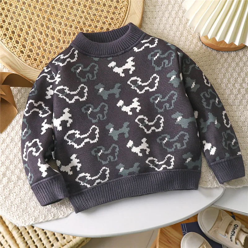 2024 New  Autumn Winter Sweater For Kids Winter Clothes Boys Girls Sweaters Thicken Pullover Warm Children Outwear