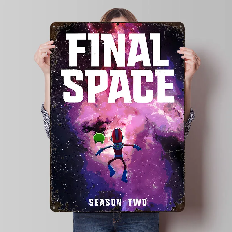Final Space Season Two Metal Poster Customized Wall Art Retro Vintage Metal Tin Signs for Luxury Home Decor Items Room Ornaments