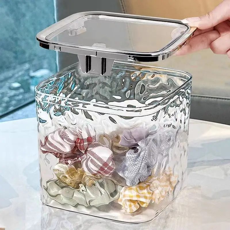 Acrylic Hair Tie Organizer for Headband Bows Cotton Swab Organization Hair Accessories Organizer Storage Box Desk Organizer