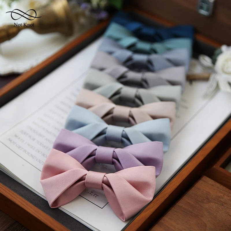 

Best Man Brothers High-end Solid Color Men's Wedding Outdoor rainbow Dress Bow tie