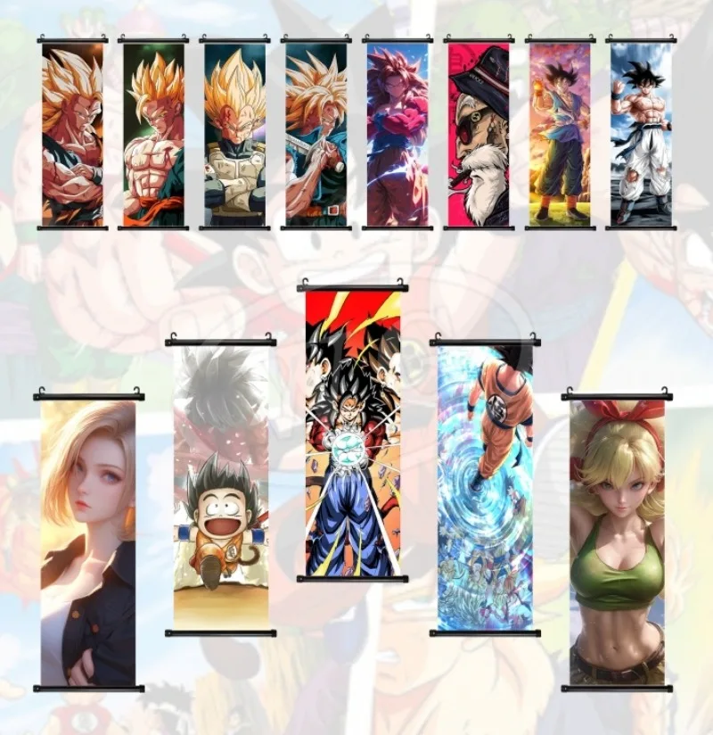 

Anime Seven Dragon Balls Long Scroll Hanging Picture Saiya Super Three Wukong Anime Dormitory Bedroom Mural Poster