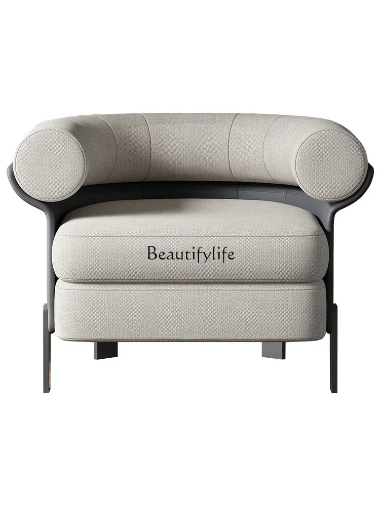 

Light luxury sofa chair high-end living room balcony cotton and linen single leisure chair