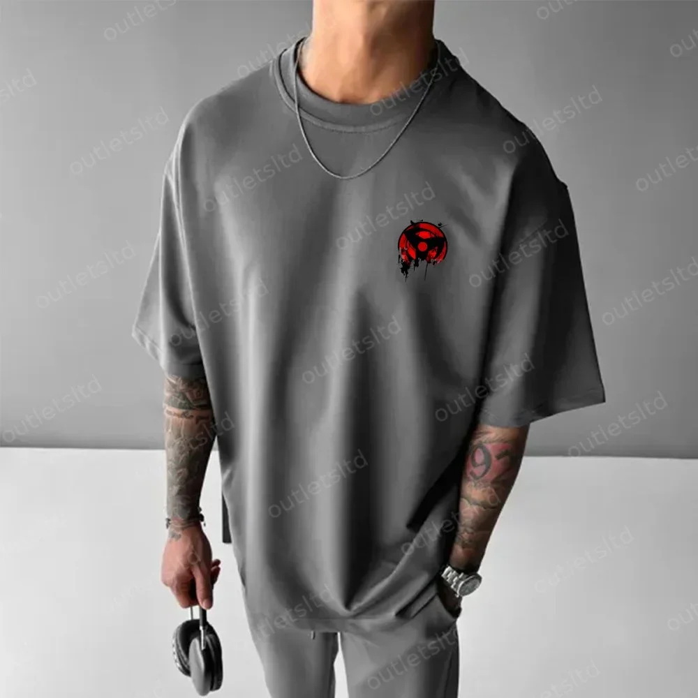 Camiseta con símbolo de ojo curtido, Must-Have Otaku, Merch de anime, Top gráfico, Ropa de calle, Harajuku, Ajuste de gran tamaño, Casual diario, SS25, Hombres, Unisex