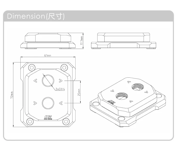 IceManCooler Full Nickel Plated CPU Water Block For Intel 13900k 12/13/14th gen Processor Direct Core Delid Die Cooler,ICE-DWB12