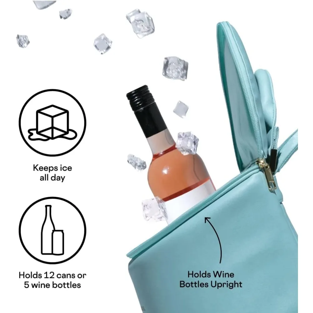 Mochila térmica EOLA, bolsa isolada à prova d'água e à prova de vazamentos, perfeita para embalagens de vinho, cerveja e gelo