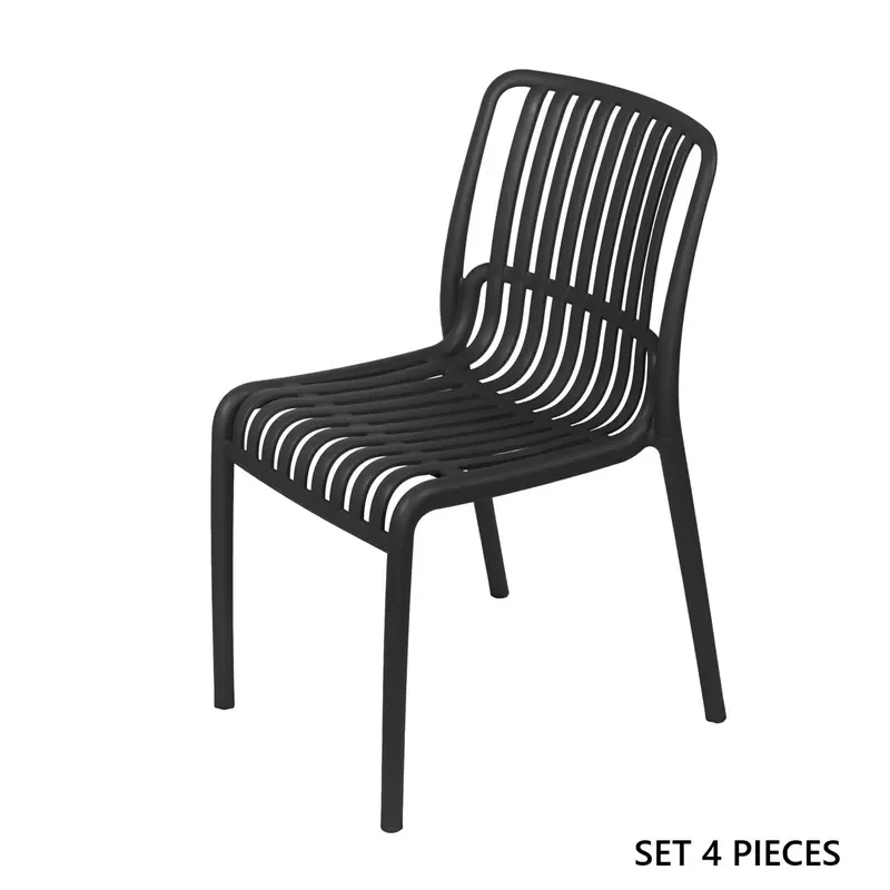 for Modern Stackable Polypropylene Outdoor Dining Chair 4-piece set 48x52.5x82 cm home furniture