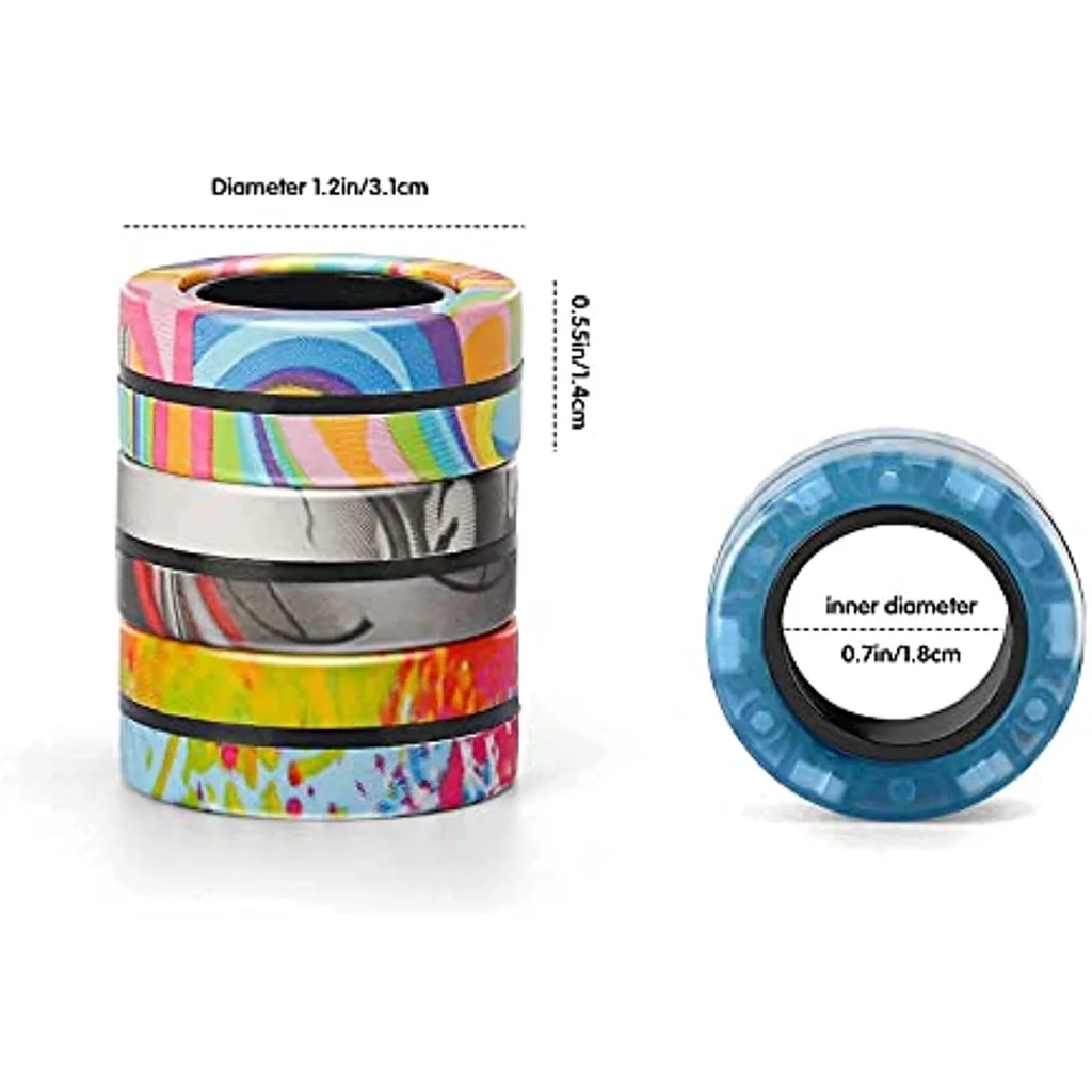 Magnetic Rings Fidget Toy Set Adult Fidget Magnets Spinner Rings Fidget Pack Great Gift for Adults Teens Kids (3PCS)