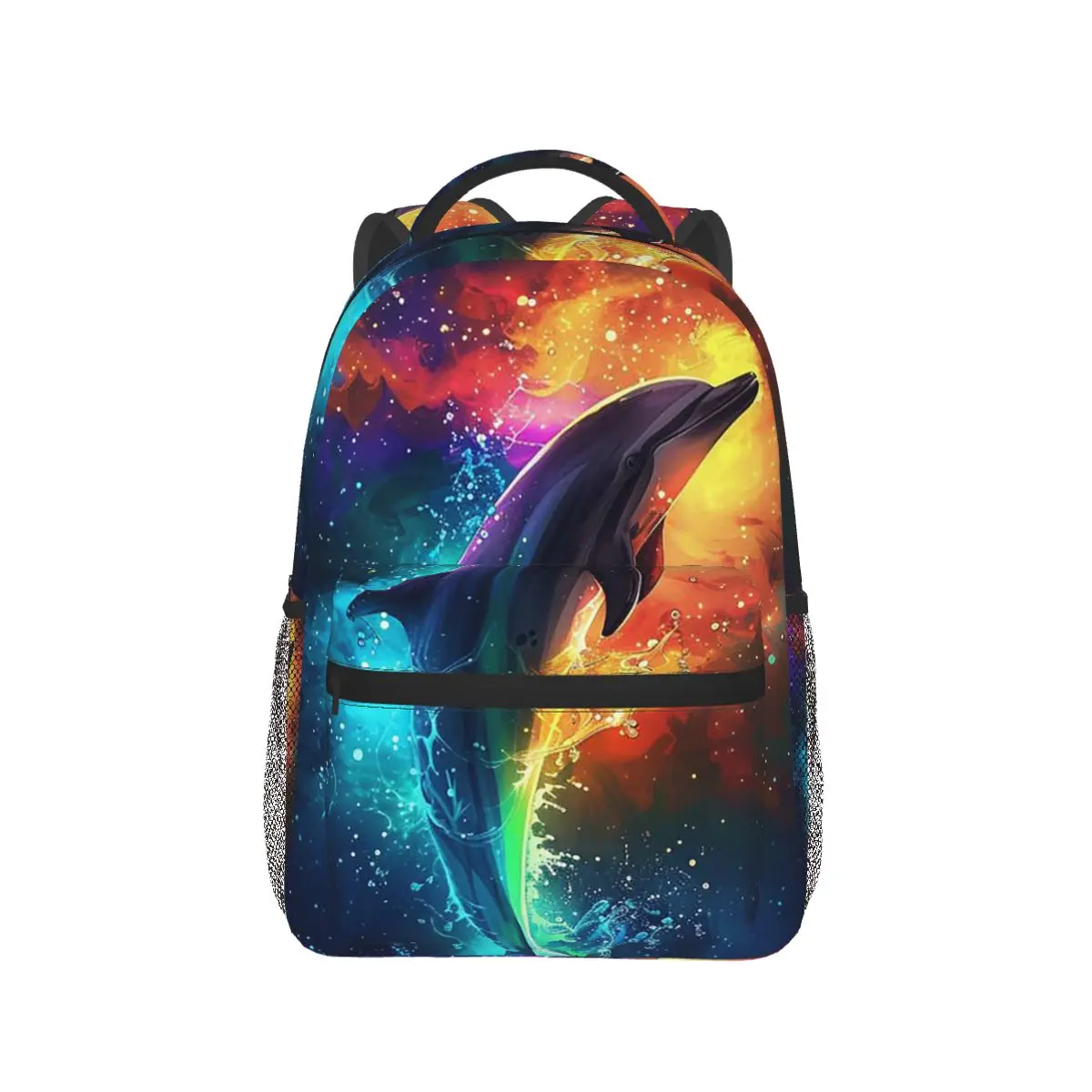 

Dolphin Leaping Out Of The Water Backpack Hot Sale Daypack Large Capacity Children BookBag School Bag Shoulder Bags for Unisex