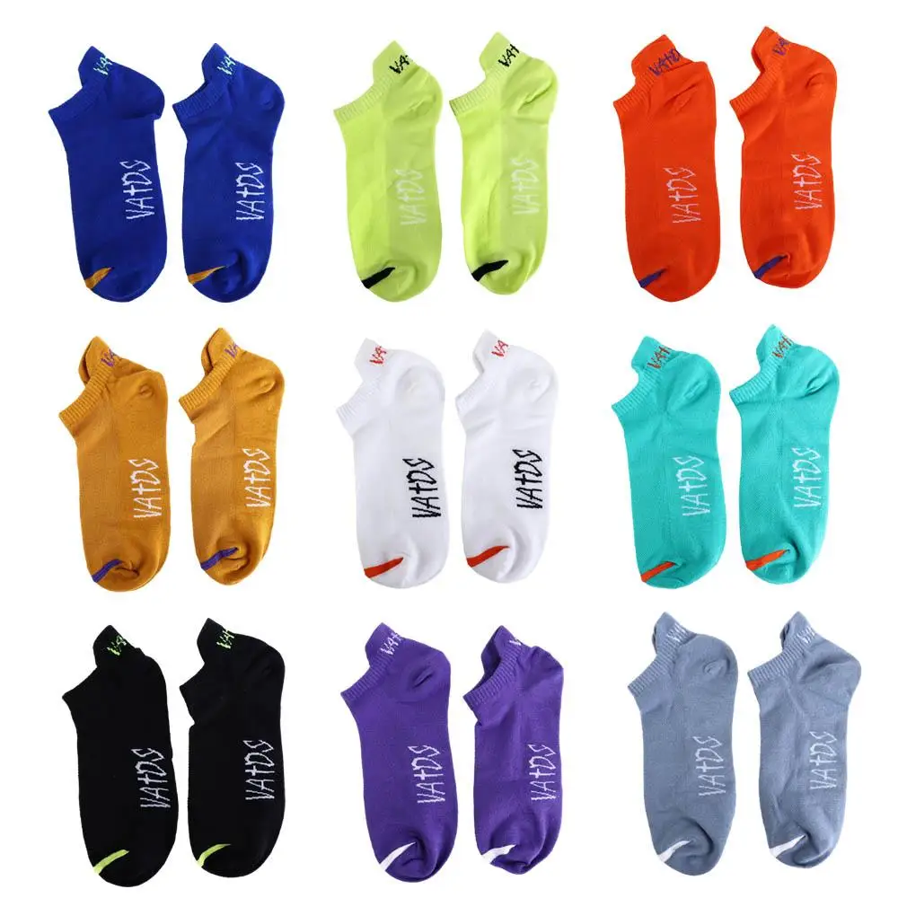 Bright Color Ankle Socks for Men, Breathable Cotton Deodorant,Invisible Travel Socks,Bike Running Socks