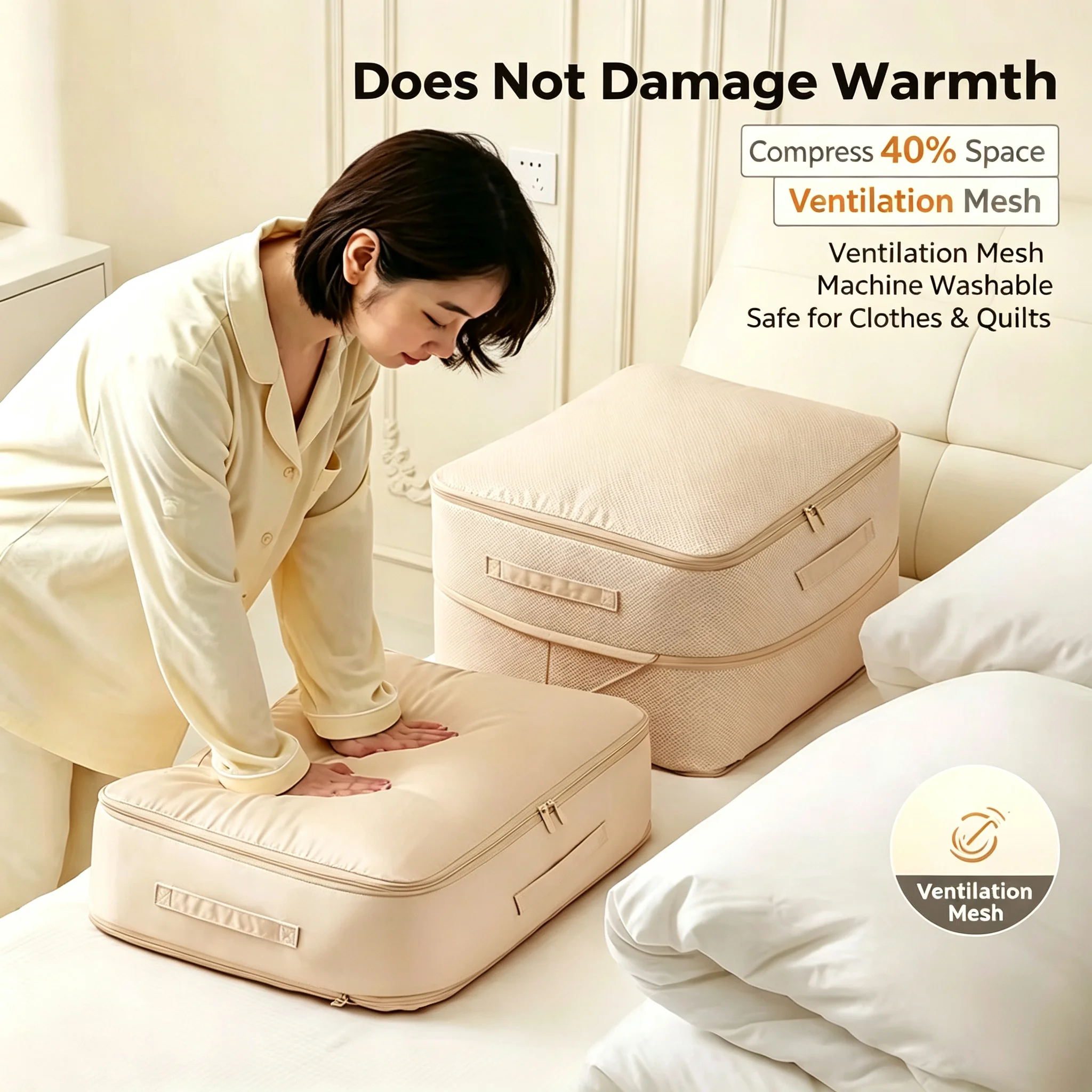 Clothes Quilt Storage Bag Portable Compression Organizer Down Comforter Winter Jacket Household Moving Travel Storage Pouch New