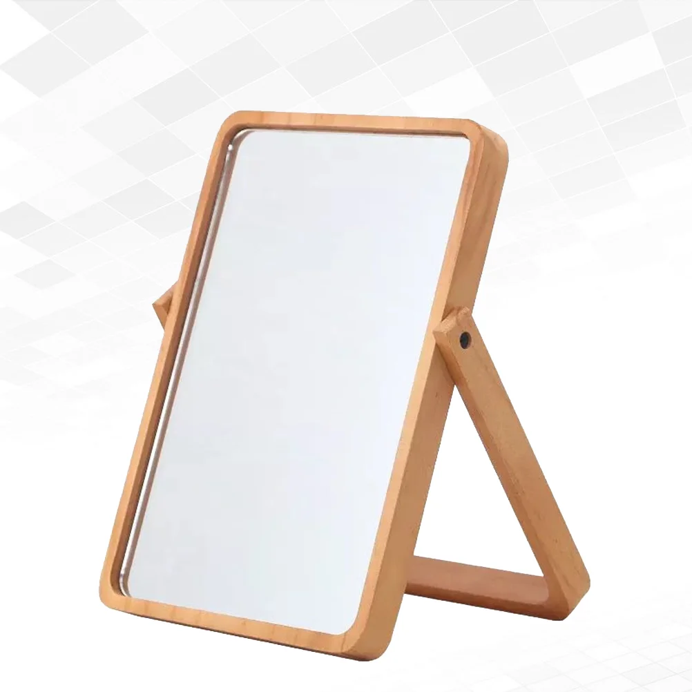 

Makeup Mirror Vanity Mirror Rectangular Makeup Mirror Dressing Up Mirror Wooden Frame Mirror Desktop Mirror For Girls Women