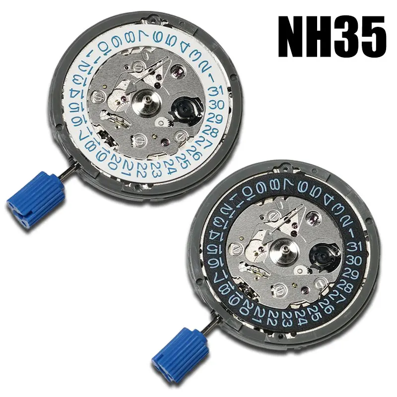 Brand New White/Black NH35 Automatic Self-Winding Watch - 24 Jewels Mechanical Movement High Accuracy Calendar Stem Set