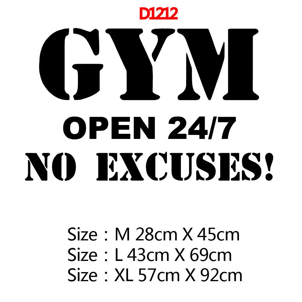 Hot Sale Gym Decal Frase Wall Stickers For Gym Fitness Room Motivation Wall Art Decals Sticker Vinyl Mural pegatina Pared gym